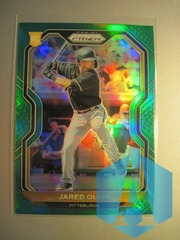2021 Panini Prizm Green Prizm Jared Oliva #34 Rookie RC Pittsburgh